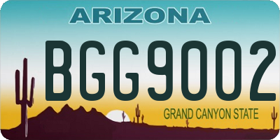 AZ license plate BGG9002