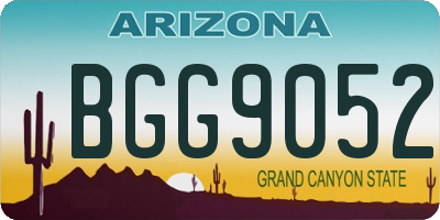 AZ license plate BGG9052
