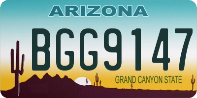 AZ license plate BGG9147