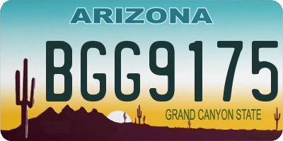 AZ license plate BGG9175