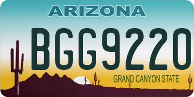 AZ license plate BGG9220