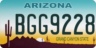 AZ license plate BGG9228