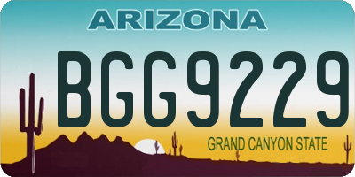 AZ license plate BGG9229