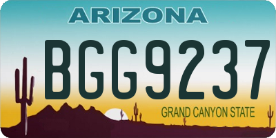 AZ license plate BGG9237