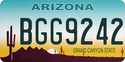 AZ license plate BGG9242