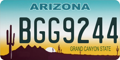 AZ license plate BGG9244