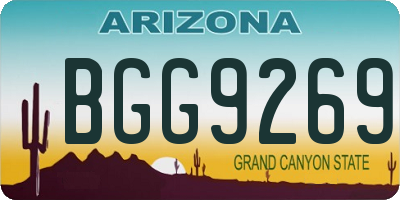 AZ license plate BGG9269