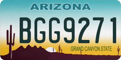 AZ license plate BGG9271