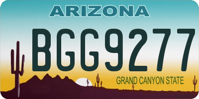 AZ license plate BGG9277
