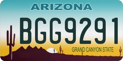 AZ license plate BGG9291