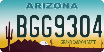 AZ license plate BGG9304
