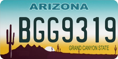 AZ license plate BGG9319