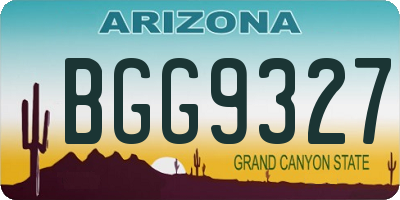 AZ license plate BGG9327