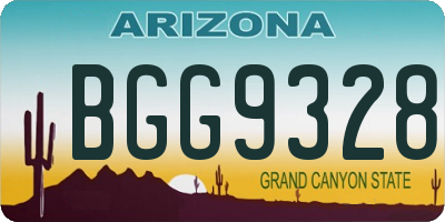 AZ license plate BGG9328