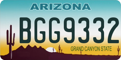 AZ license plate BGG9332
