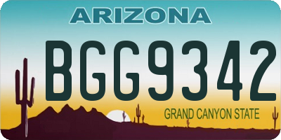 AZ license plate BGG9342