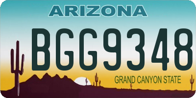 AZ license plate BGG9348