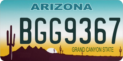 AZ license plate BGG9367