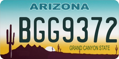 AZ license plate BGG9372