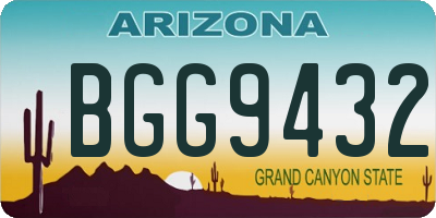 AZ license plate BGG9432