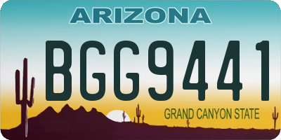 AZ license plate BGG9441