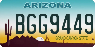 AZ license plate BGG9449