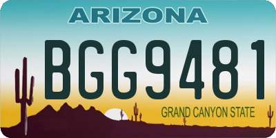 AZ license plate BGG9481