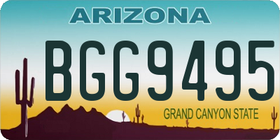 AZ license plate BGG9495