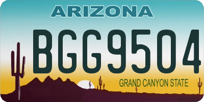 AZ license plate BGG9504