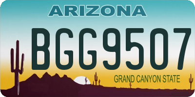 AZ license plate BGG9507