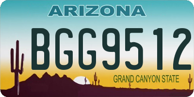 AZ license plate BGG9512