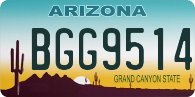 AZ license plate BGG9514