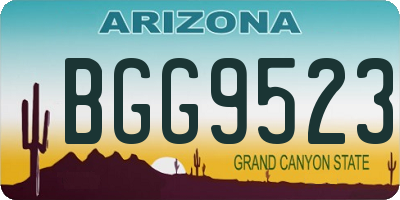 AZ license plate BGG9523