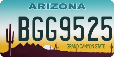AZ license plate BGG9525