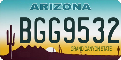 AZ license plate BGG9532