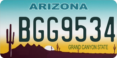AZ license plate BGG9534