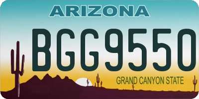 AZ license plate BGG9550