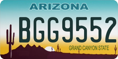 AZ license plate BGG9552
