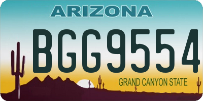 AZ license plate BGG9554