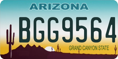 AZ license plate BGG9564