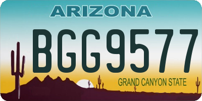 AZ license plate BGG9577