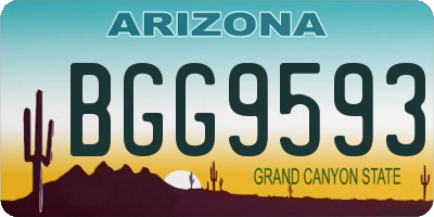AZ license plate BGG9593