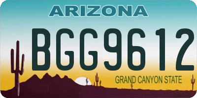 AZ license plate BGG9612