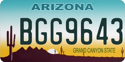 AZ license plate BGG9643