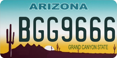 AZ license plate BGG9666