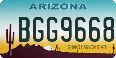 AZ license plate BGG9668