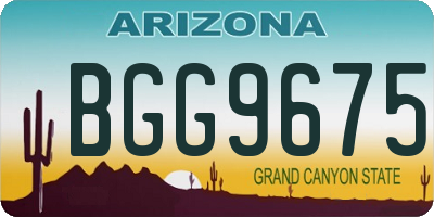 AZ license plate BGG9675