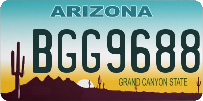 AZ license plate BGG9688