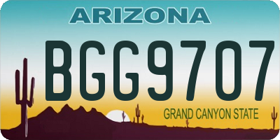 AZ license plate BGG9707