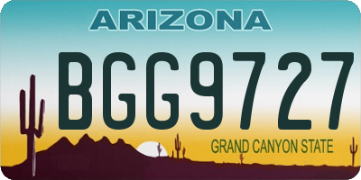 AZ license plate BGG9727